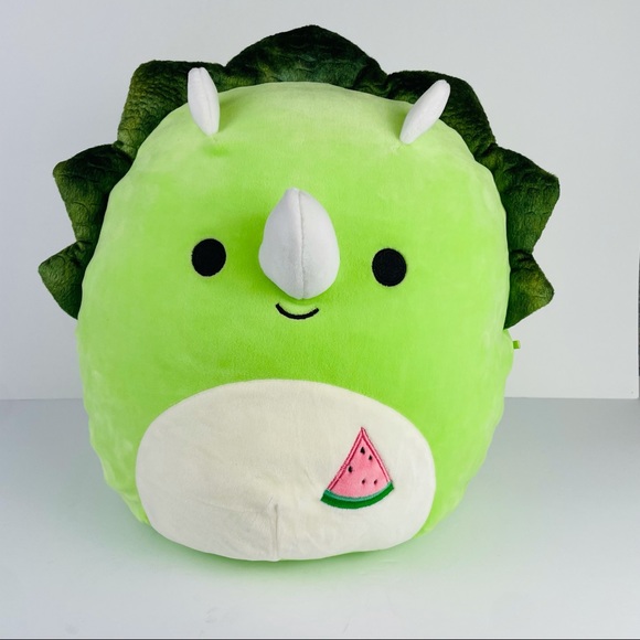 Squishmallow Kellytoy 12” Summer Fun Tristan the Green Triceritops Plush Toy - Picture 1 of 6